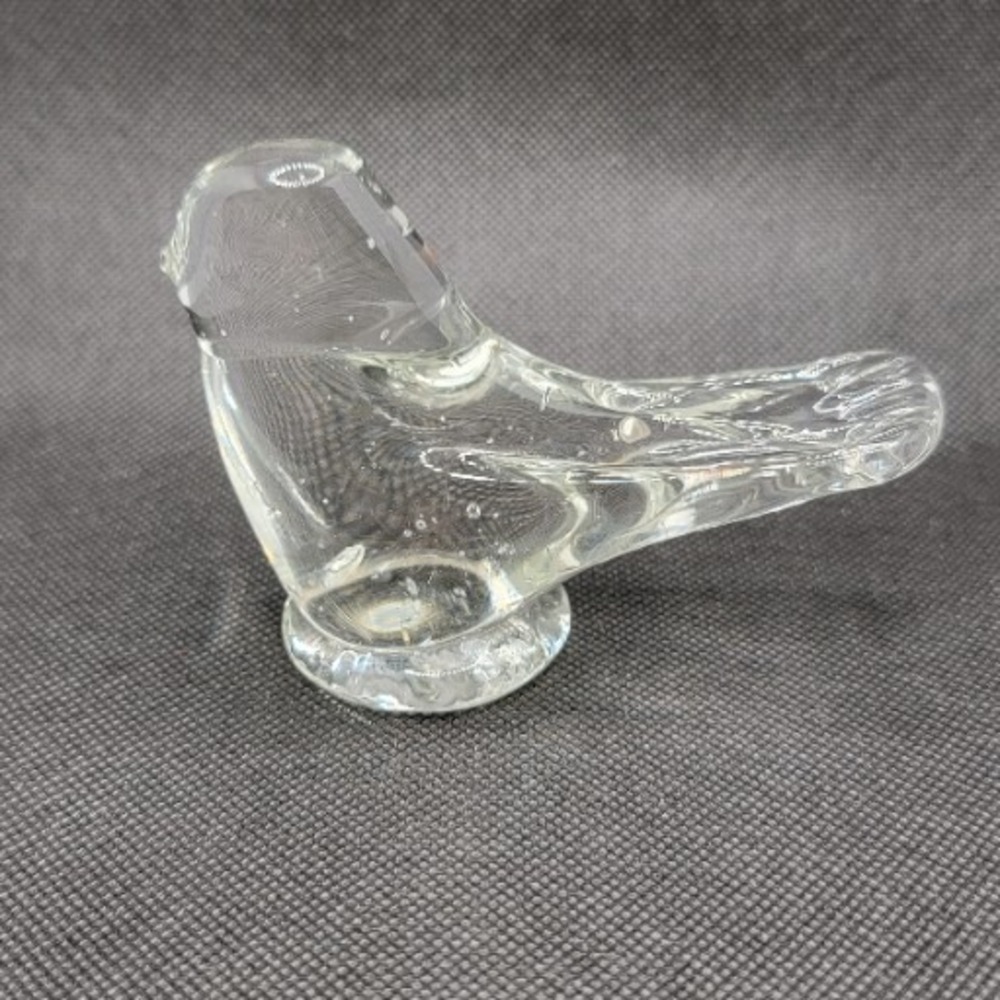 Vintage Clear Glass Bird Figurine